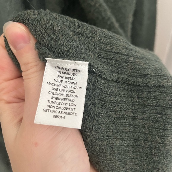 a.n.a | Green Long Sweater Cardigan with Pockets - Picture 5 of 5